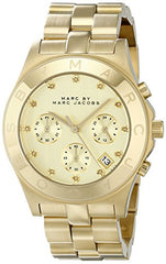 Marc Jacobs Blade Gold Dial Gold Stainless Steel Strap Watch for Women - MBM3101 Watches Marc Jacobs   