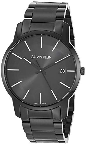 Calvin Klein City Quartz Black Dial Black Steel Strap Watch for Men - K2G2G4B1 Watches Calvin Klein   