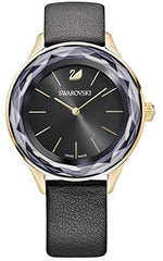 Swarovski Octea Nova Grey Dial Grey Leather Strap Watch for Women - 5295358 Watches Swarovski   