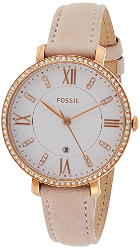 Fossil Jacqueline White Dial Pink Leather Strap Watch for Women - ES4303 Watches Fossil   