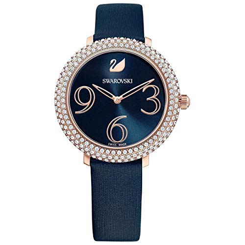 Swarovski Crystal Frost Blue Dial Blue Leather Strap Watch for Women - 5484061 Watches Swarovski   