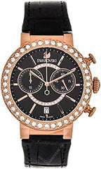 Swarovski Citra Sphere Chronograph Black Dial Black Leather Strap Watch for Women - 5055209 Watches Swarovski   