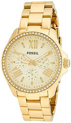 Fossil Cecile Chronograph Gold Dial Gold Steel Strap Watch for Women - AM4482 Watches Fossil   