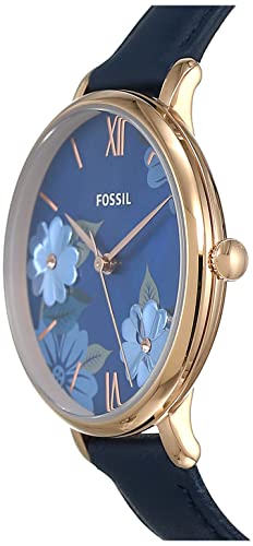 Fossil Jacqueline Blue Dial Blue Leather Strap Watch for Women - ES4673 Watches Fossil   