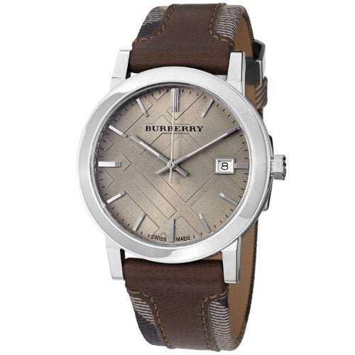 Burberry The City Grey Dial Leather Strap Watch for Men - BU9020 Watches Burberry   