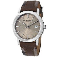 Burberry The City Grey Dial Leather Strap Watch for Men - BU9020 Watches Burberry   
