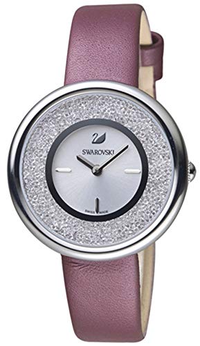 Swarovski Crystalline Silver Dial Purple Leather Strap Watch for Women - 5295355 Watches Swarovski   