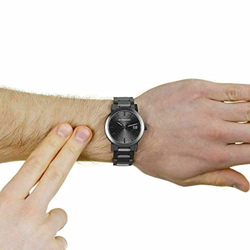 Burberry The City Gunmetal Dial Stainless Steel Strap Watch for Men - BU9007 Watches Burberry   