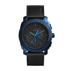 Fossil Machine Chronograph Black Dial Black Leather Strap Watch for Men - FS5361 Watches Fossil   