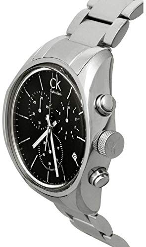 Calvin Klein Masculine Chronograph Black Dial Silver Steel Strap Watch for Men - K2H27104 Watches Calvin Klein   