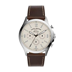 Fossil Forrester Chronograph Cream Dial Brown Leather Strap Watch for Men - FS5696 Watches Fossil   