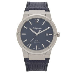 Salvatore Ferragamo F-80 Classics Blue Dial Blue Leather Strap Watch for Men - SFDT00719 Watches Salvatore Ferragamo   