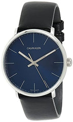 Calvin Klein High Noon Quartz Blue Dial Black Leather Strap Watch for Men - K8M211CN Watches Calvin Klein   