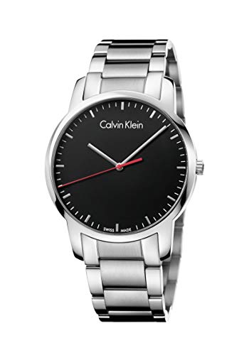 Calvin Klein City Black Dial Silver Steel Strap Watch for Men - K2G2G141 Watches Calvin Klein   