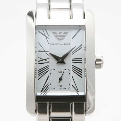 Emporio Armani White Dial Silver Stainless Steel Watch For Women - AR0146 Watches Emporio Armani   