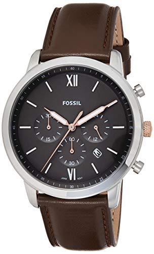 Fossil Neutra Chronograph Black Dial Brown Leather Strap Watch for Men - FS5408 Watches Fossil   