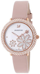 Swarovski Crystal Frost White Dial Pink Leather Strap Watch for Women - 5519223 Watches Swarovski   