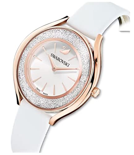 Swarovski Crystalline Aura Silver Dial White Leather Strap Watch for Women - 5519453 Watches Swarovski   