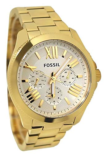 Fossil Cecile Multifunction Champagne Dial Gold Steel Strap Watch for Women - AM4510 Watches Fossil   