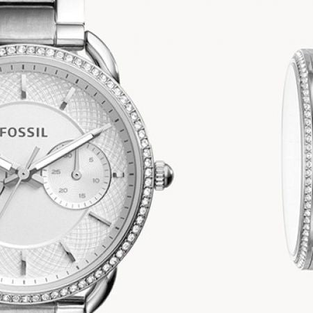 Fossil Tailor White Dial Silver Stainless Steel Strap Watch for Women - ES4262 Watches Fossil   