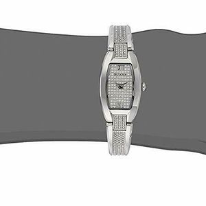 Bulova Crystal Collection Silver Dial Silver Steel Strap Watch for Women - 96L235 Watches Bulova   