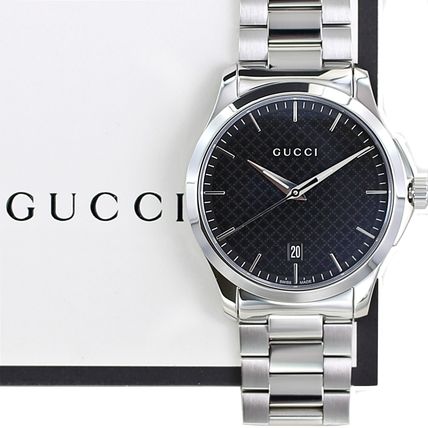 Gucci G Timeless Black Dial Silver Steel Strap Unisex Watch - YA126457 Watches Gucci   