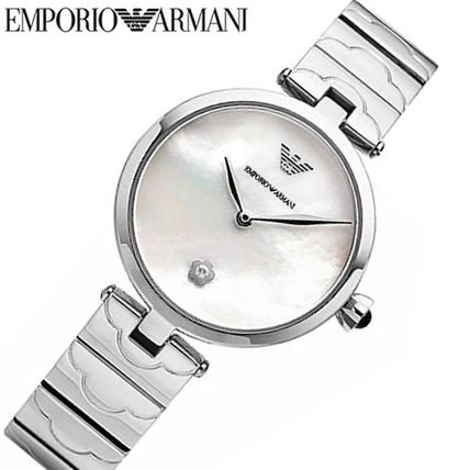 Emporio Armani Mother of Pearl Dial Silver Stainless Steel Dial Watch For Women - AR11235 Watches Emporio Armani   