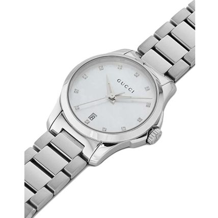 Gucci G Timeless Mother of Pearl Dial Silver Steel Strap Watch For Women - YA126542 Watches Gucci   