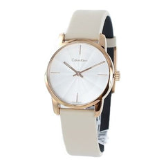 Calvin Klein City White Dial White Leather Strap Watch for Women - K2G231XH Watches Calvin Klein   