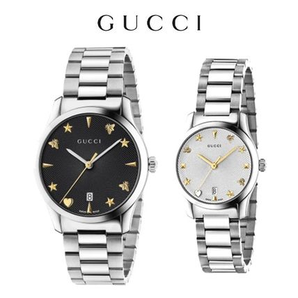 Gucci G Timeless Black Dial Silver Steel Strap Watch For Women - YA1264029A Watches Gucci   