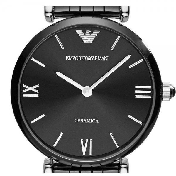 Emporio Armani Ceramica Black Dial Black Ceramic Strap Watch For Women - AR1487 Watches Emporio Armani   