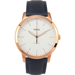 Fossil The Minimalist Slim White Dial Blue Leather Strap Watch for Men - FS5371 Watches Fossil   