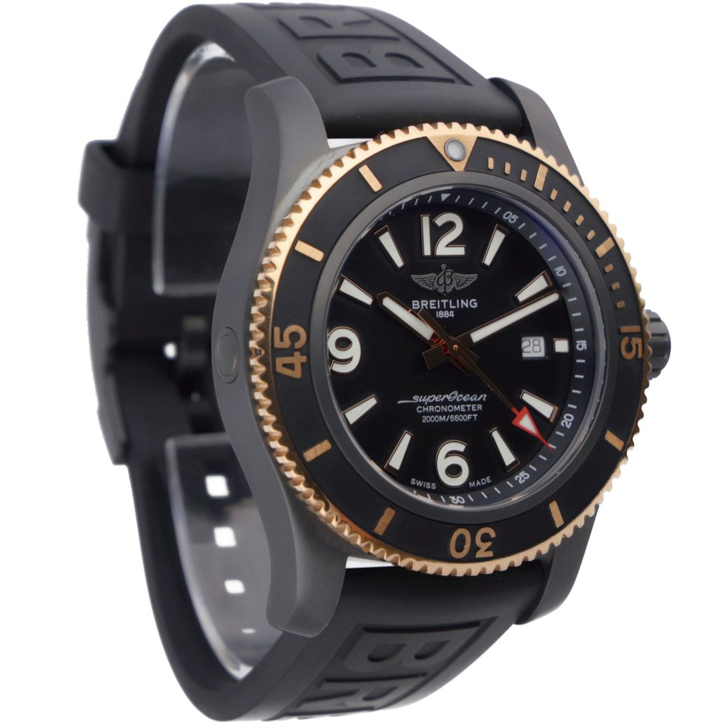 Breitling Superocean Automatic 46mm Black Dial Black Rubber Strap Watch for Men - U17368221B1S1 Watches Breitling   