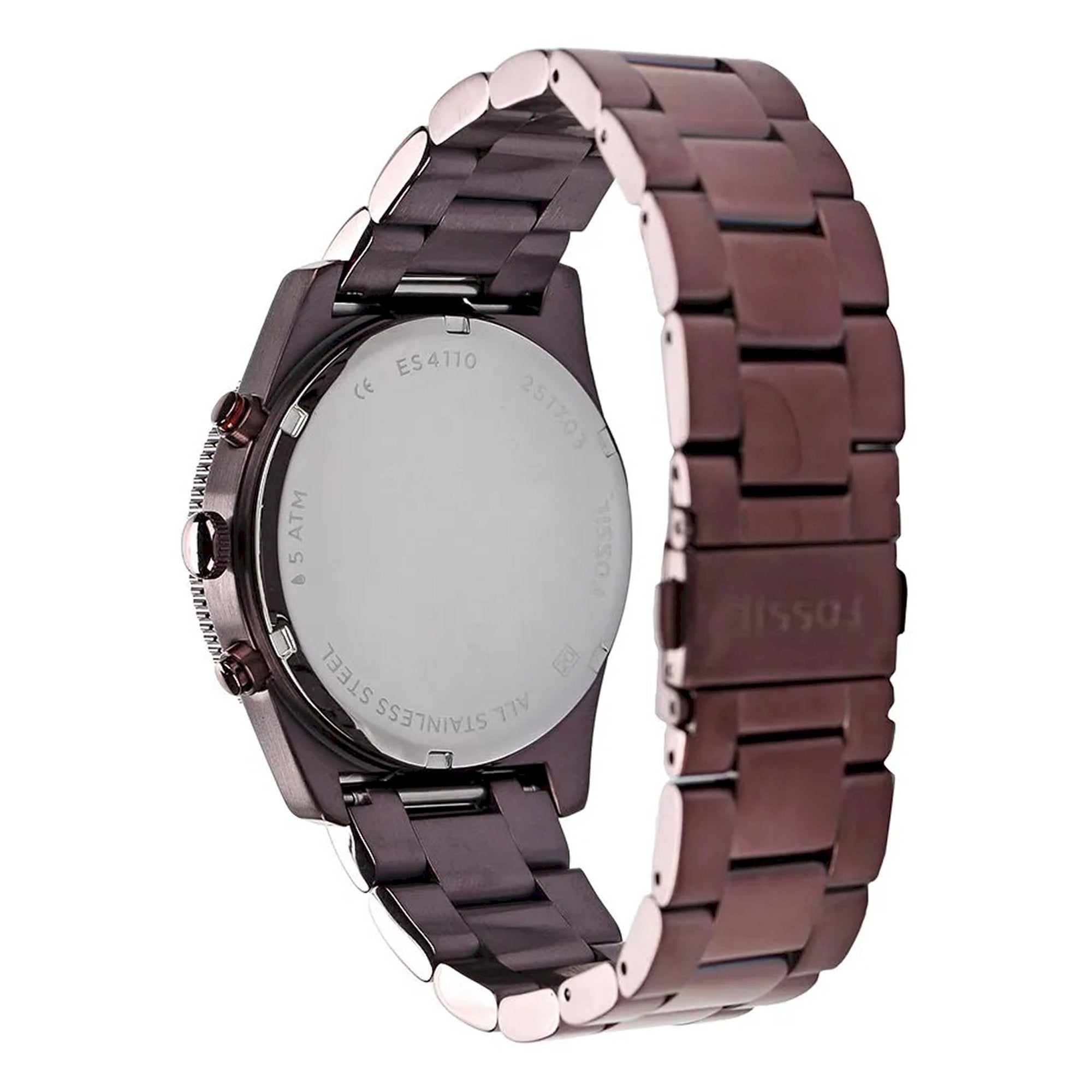 Fossil Perfect Boyfriend Multifunction Maroon Dial Maroon Steel Strap Watch for Women - ES4110 Watches Fossil   