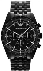 Emporio Armani Tazio Chronograph Black Dial Stainless Steel Strap Watch For Men - AR5989 Watches Emporio Armani   