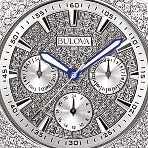 Bulova Crystal Collection Phantom Silver Dial Silver Steel Strap Watch for Men - 96C002 Watches Bulova   