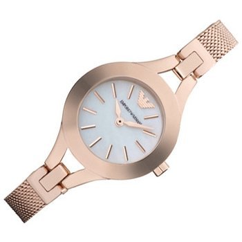 Emporio Armani Chiara Analog White Dial Rose Gold Stainless Steel Strap Watch For Women - AR7329 Watches Emporio Armani   