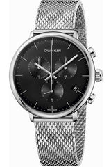 Calvin Klein High Noon Chronograph Black Dial Silver Mesh Bracelet Watch for Men - K8M27121 Watches Calvin Klein   