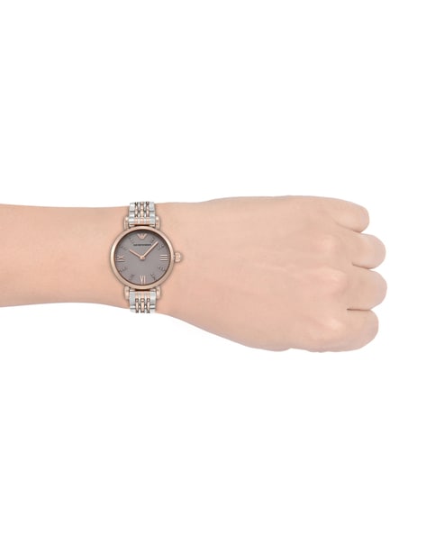 Emporio Armani Gianni T Bar Pink Dial Two Tone Stainless Steel Strap Watch For Women - AR11223 Watches Emporio Armani   