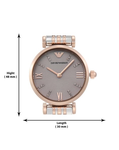Emporio Armani Gianni T Bar Pink Dial Two Tone Stainless Steel Strap Watch For Women - AR11223 Watches Emporio Armani   