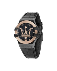 Maserati Potenza Quartz Black Dial Black Leather Strap Watch For Men - R8851108032 Watches Maserati   