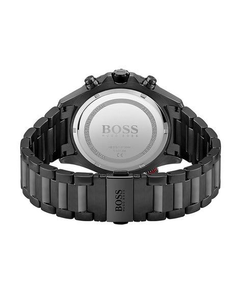 Hugo Boss Aeroliner Black Dial Black Steel Strap Watch for Men - 1513275 Watches Hugo Boss   