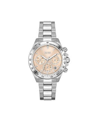 Hugo Boss Novia Pink Dial Silver Steel Strap Watch for Women - 1502615 Watches Hugo Boss   