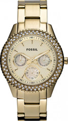 Fossil Stella Multifunction Gold Dial Gold Steel Strap Watch for Women - ES3589 Watches Fossil   