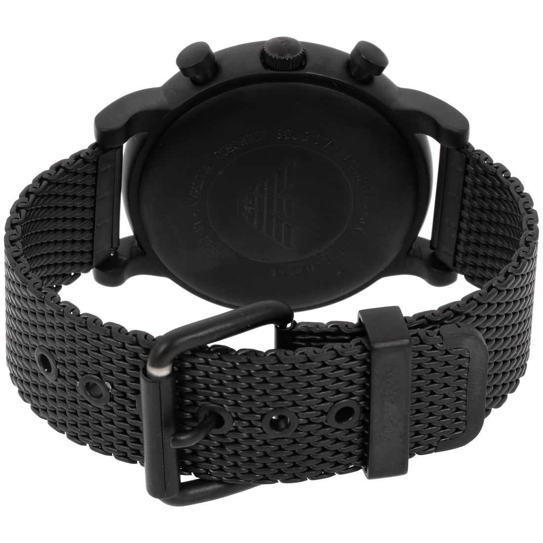 Emporio Armani Sport Chronograph Black Dial Black Mesh Bracelet Watch For Men - AR1968 Watches Emporio Armani   