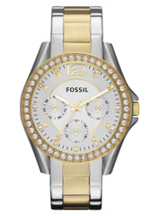 Fossil Riley White Dial Two Tone Steel Strap Watch for Women - ES3204 Watches Fossil   