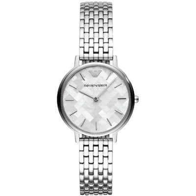 Emporio Armani Mother of Pearl Dial Silver Stainless Steel Watch For Women - AR11112 Watches Emporio Armani   