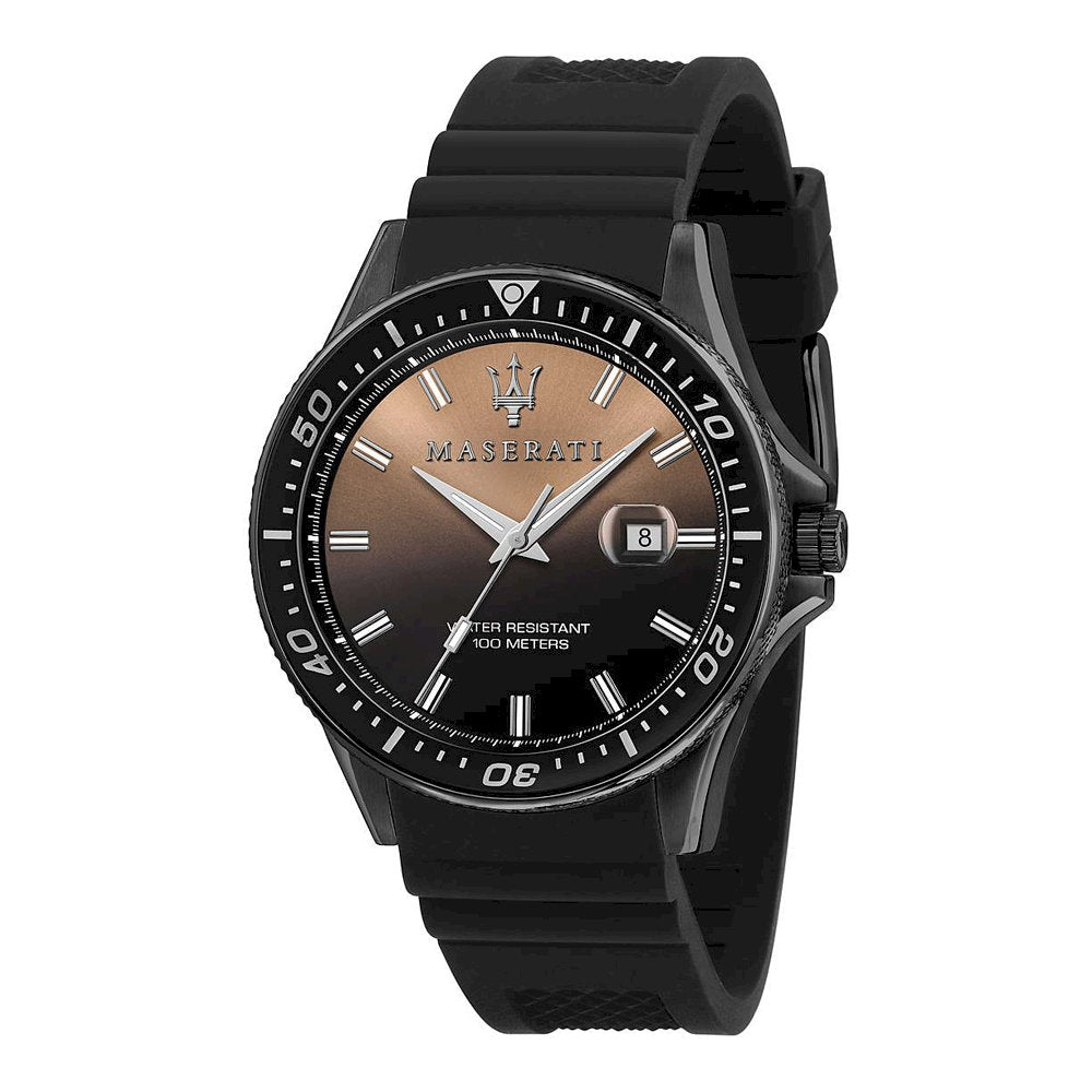 Maserati SFIDA Quartz Black Dial Black Rubber Strap Watch For Men - R8851140001 Watches Maserati   