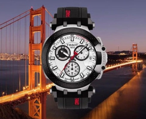 Tissot T Race Chronograph White Dial Black Silicon Strap Watch For Men - T115.417.27.011.00 Watches Tissot   
