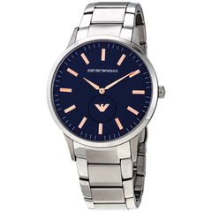 Emporio Armani Renato Blue Dial Silver Stainless Steel Watch For Men - AR11137 Watches Emporio Armani   